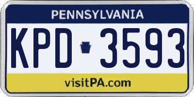 PA license plate KPD3593