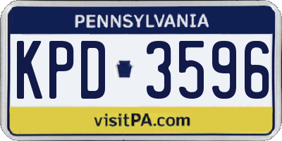 PA license plate KPD3596