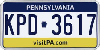 PA license plate KPD3617