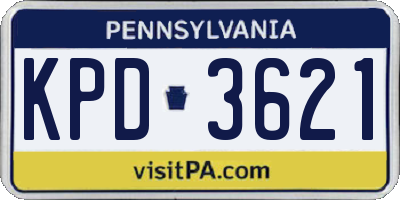 PA license plate KPD3621