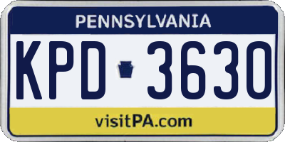 PA license plate KPD3630