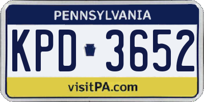 PA license plate KPD3652