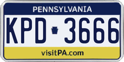 PA license plate KPD3666