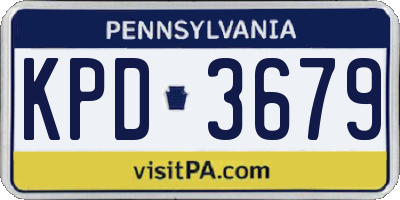 PA license plate KPD3679