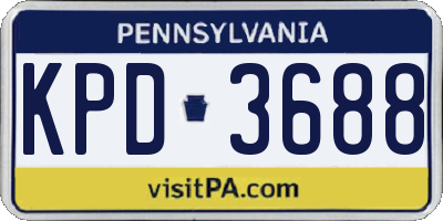 PA license plate KPD3688