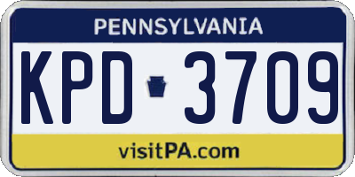 PA license plate KPD3709