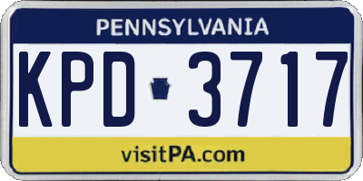 PA license plate KPD3717