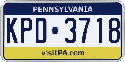 PA license plate KPD3718