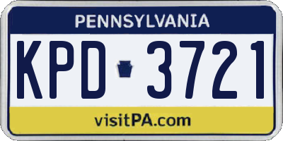 PA license plate KPD3721