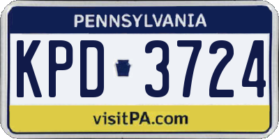 PA license plate KPD3724