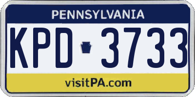 PA license plate KPD3733