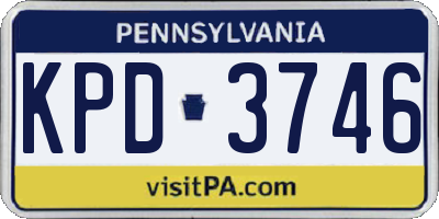 PA license plate KPD3746