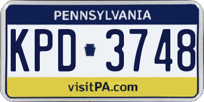 PA license plate KPD3748