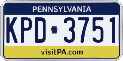 PA license plate KPD3751