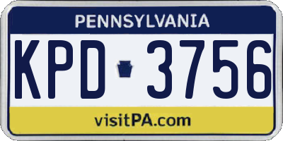 PA license plate KPD3756
