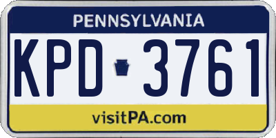 PA license plate KPD3761