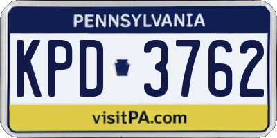 PA license plate KPD3762