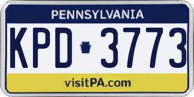 PA license plate KPD3773