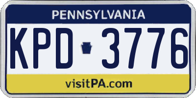 PA license plate KPD3776