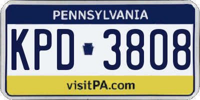 PA license plate KPD3808