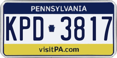 PA license plate KPD3817
