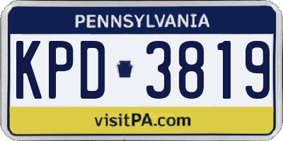 PA license plate KPD3819