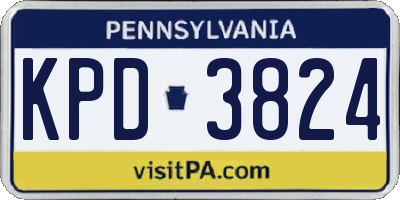 PA license plate KPD3824