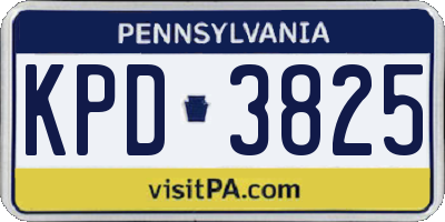 PA license plate KPD3825