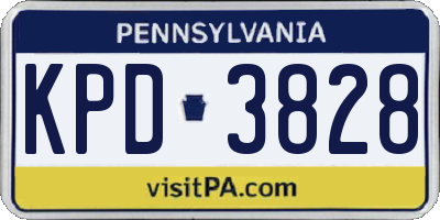 PA license plate KPD3828