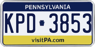 PA license plate KPD3853