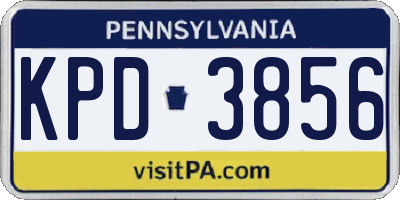 PA license plate KPD3856