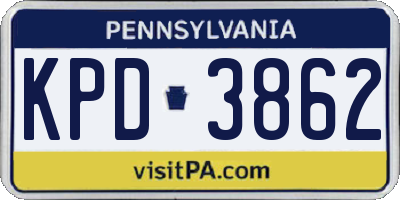 PA license plate KPD3862