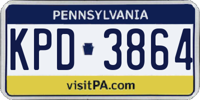 PA license plate KPD3864
