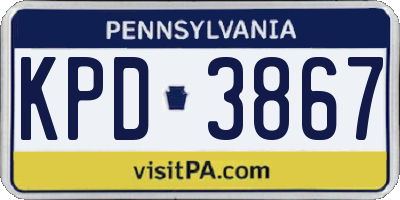 PA license plate KPD3867