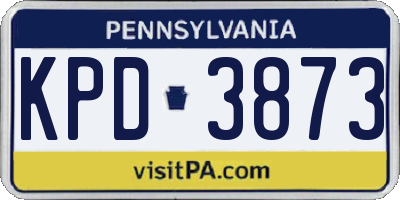PA license plate KPD3873