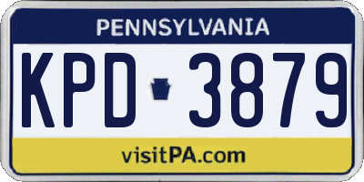 PA license plate KPD3879