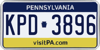 PA license plate KPD3896