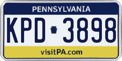 PA license plate KPD3898