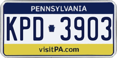 PA license plate KPD3903