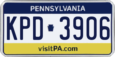 PA license plate KPD3906