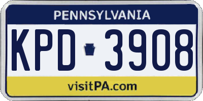 PA license plate KPD3908