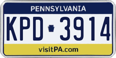 PA license plate KPD3914