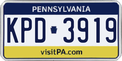 PA license plate KPD3919