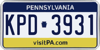PA license plate KPD3931