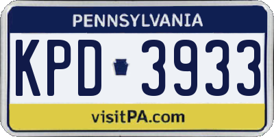 PA license plate KPD3933