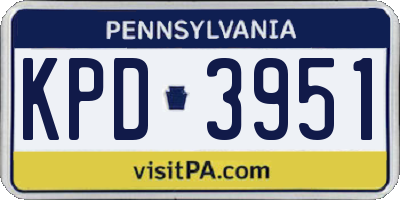 PA license plate KPD3951