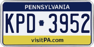 PA license plate KPD3952