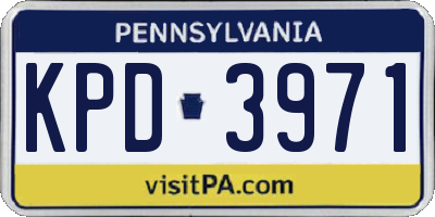 PA license plate KPD3971