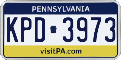 PA license plate KPD3973