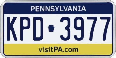 PA license plate KPD3977